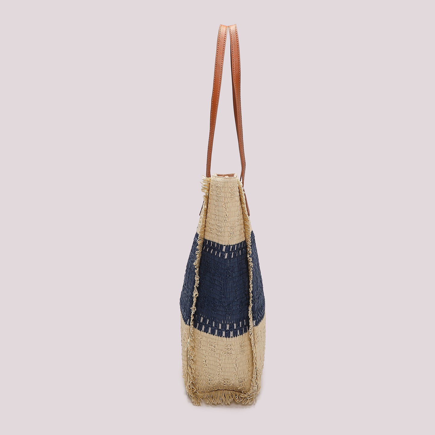 BORSA SHOPPER CON STRISCIA COLORATA
