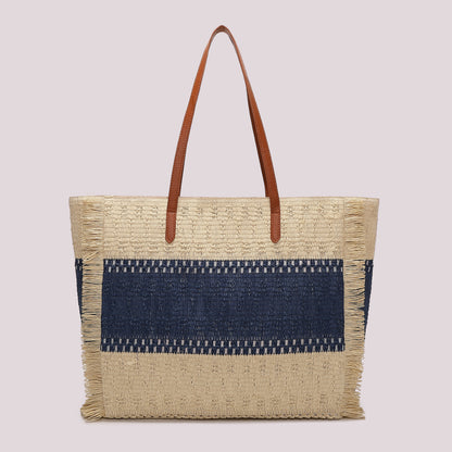 BORSA SHOPPER CON STRISCIA COLORATA
