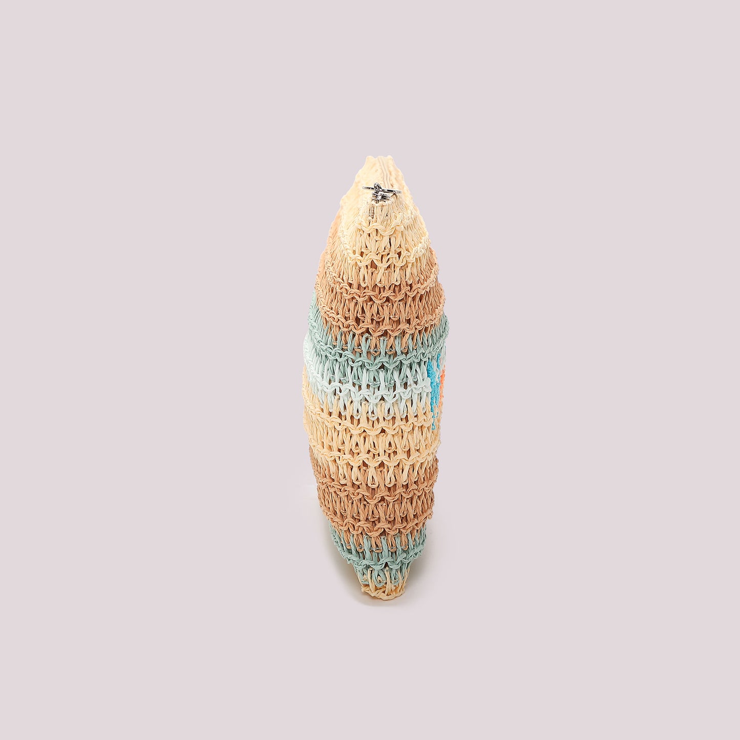 PORTAOGGETTI A RIGHE IN STRAW PAPER E LOGO