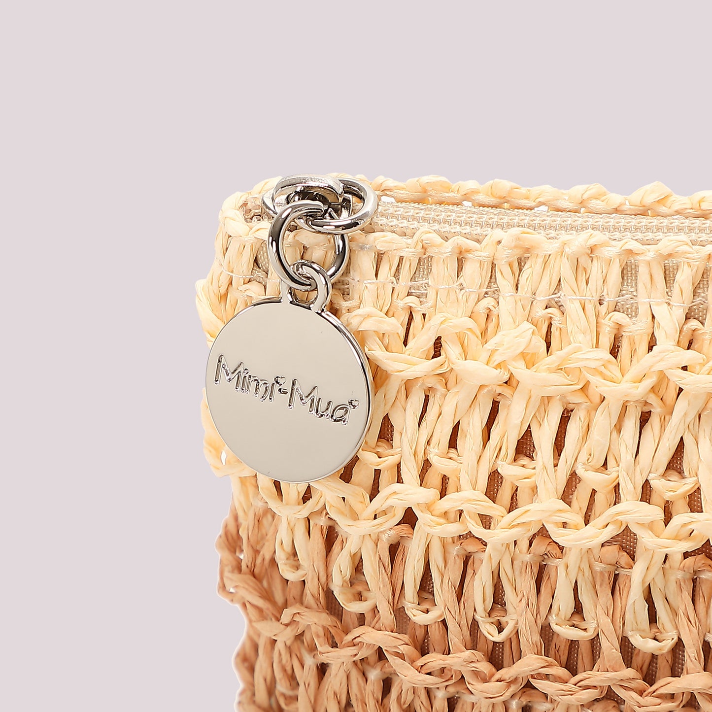 PORTAOGGETTI A RIGHE IN STRAW PAPER E LOGO
