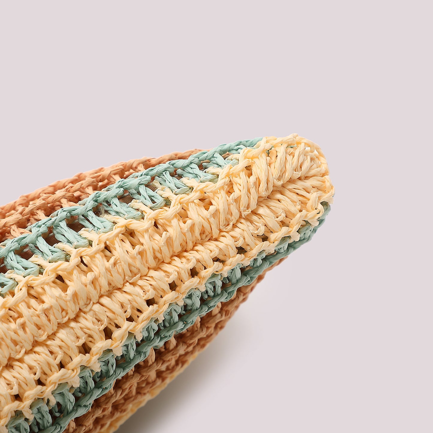 PORTAOGGETTI A RIGHE IN STRAW PAPER E LOGO