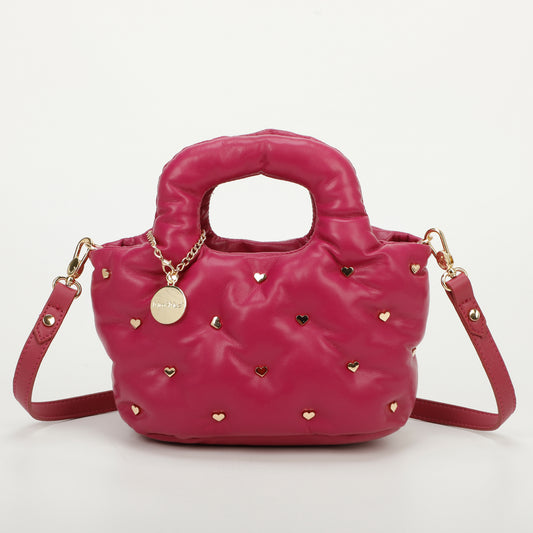 BORSA A MANO PICCOLA CON BORCHIE A CUORE