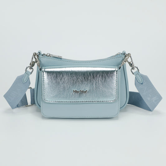 BORSA A TRACOLLA MULTI POCHETTE CON PATTA LAMINATA