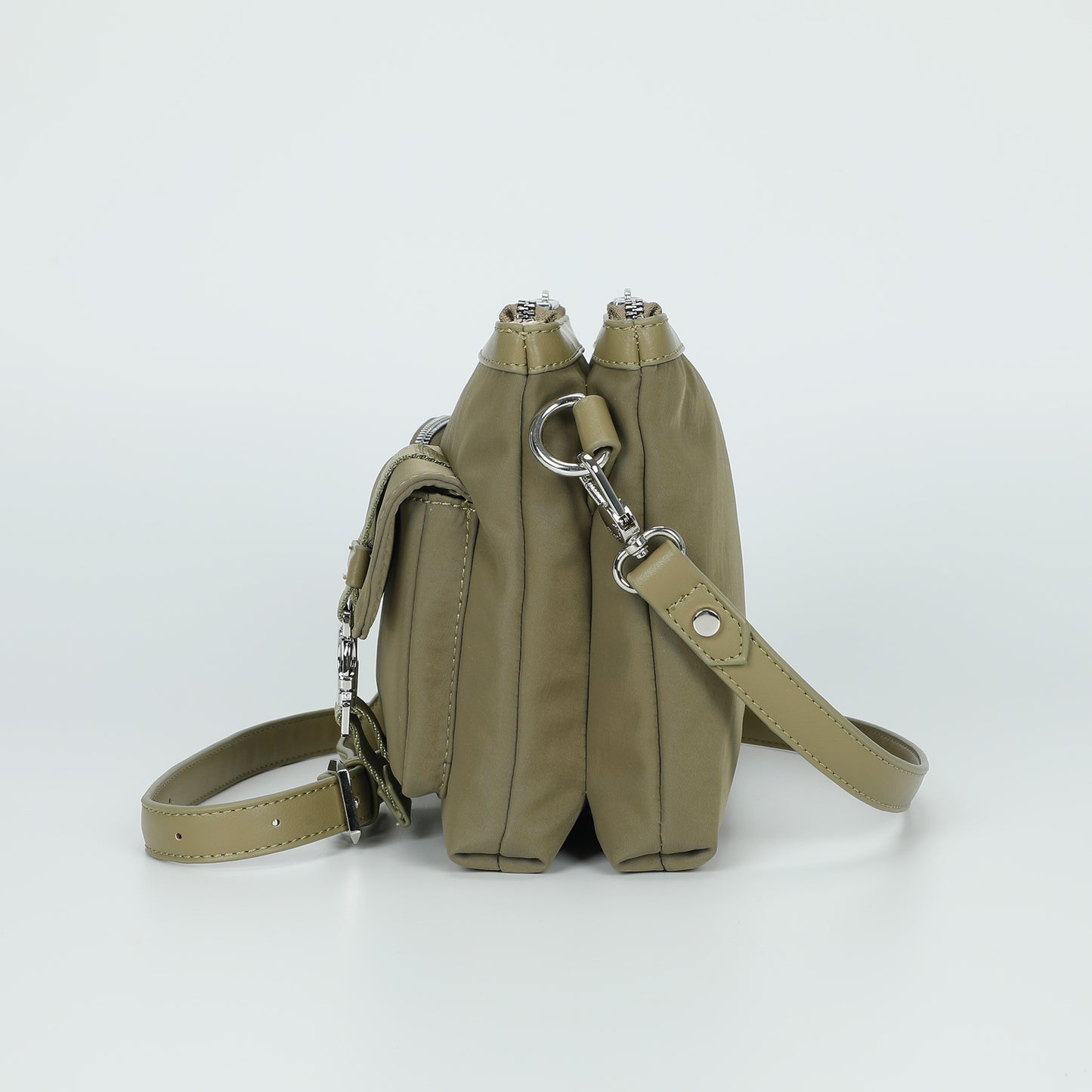 BORSA TRACOLLA A 2 BUSTE IN NYLON CON TASCHE