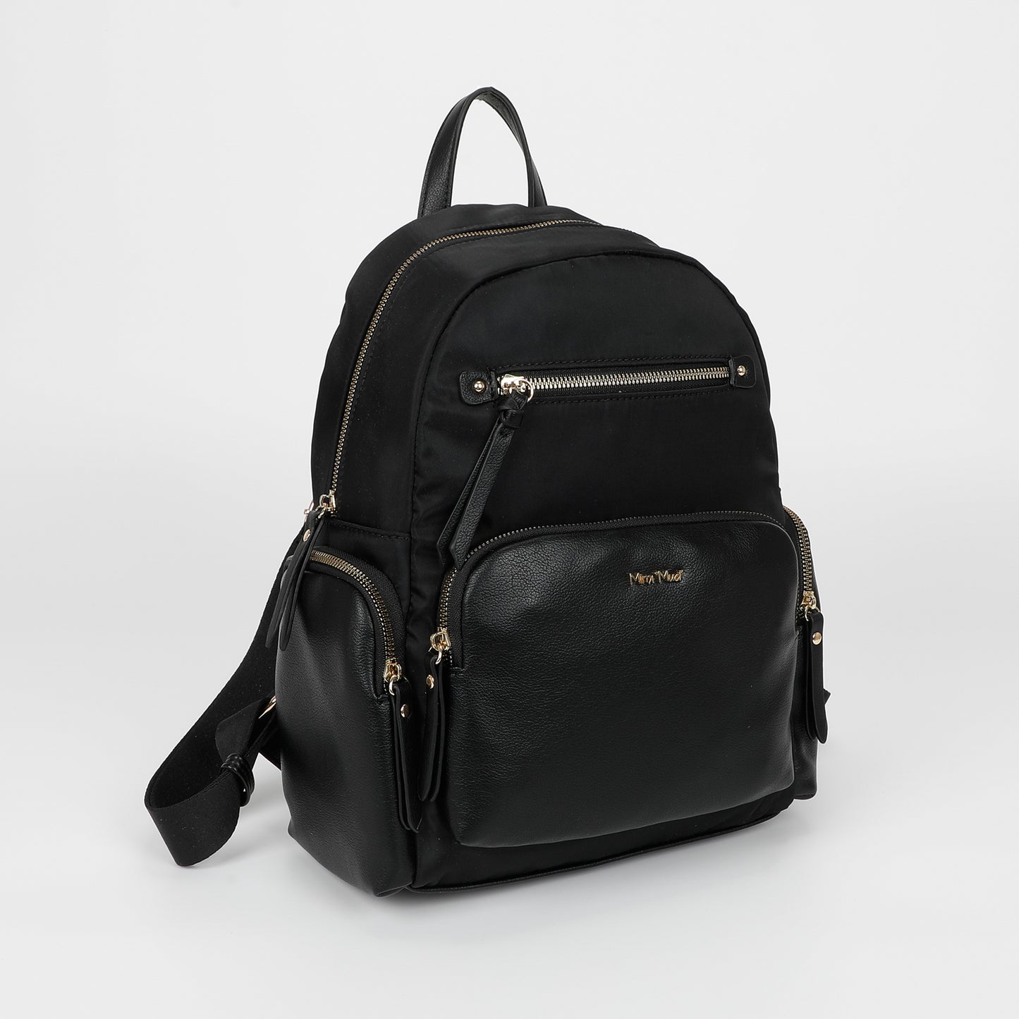 ZAINO IN NYLON CON DETTAGLI IN PU