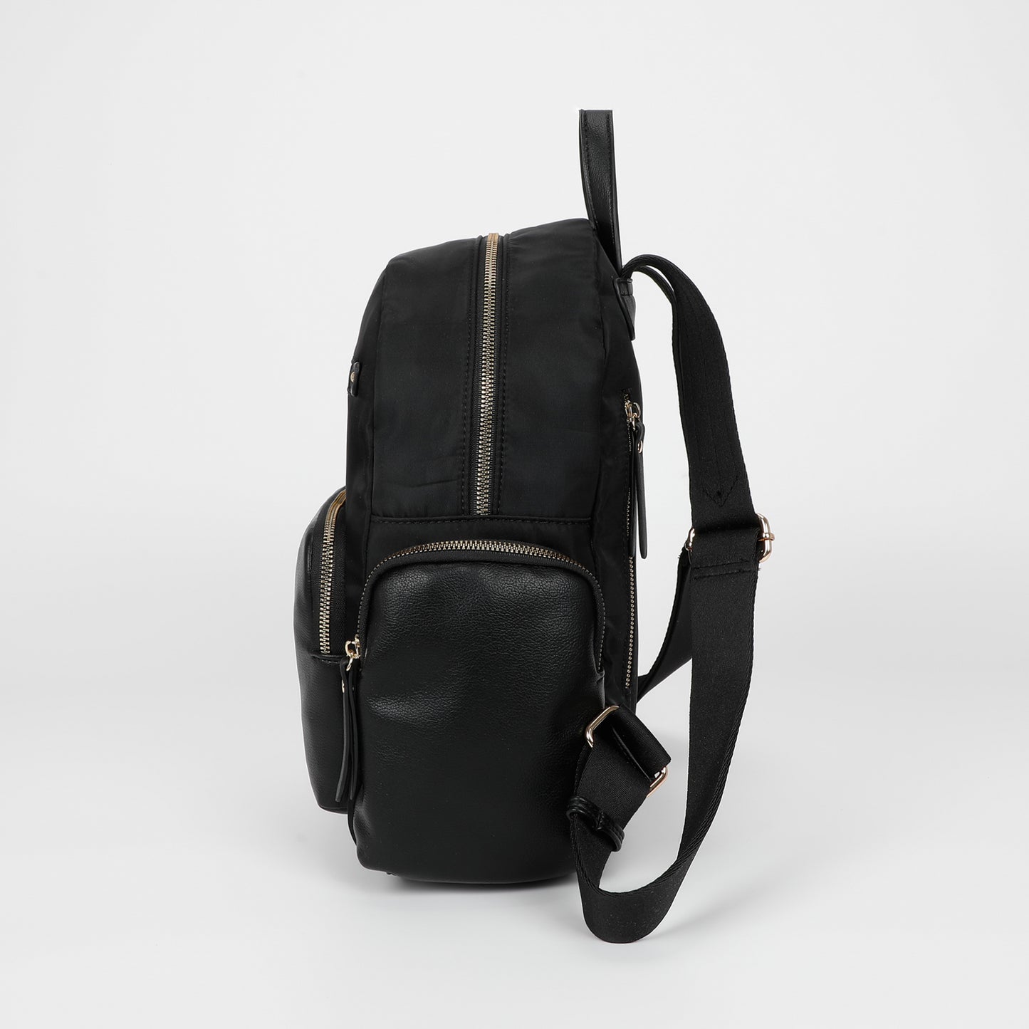 ZAINO IN NYLON CON DETTAGLI IN PU