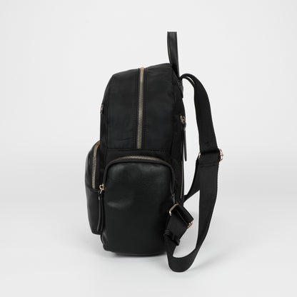 ZAINO IN NYLON CON DETTAGLI IN PU