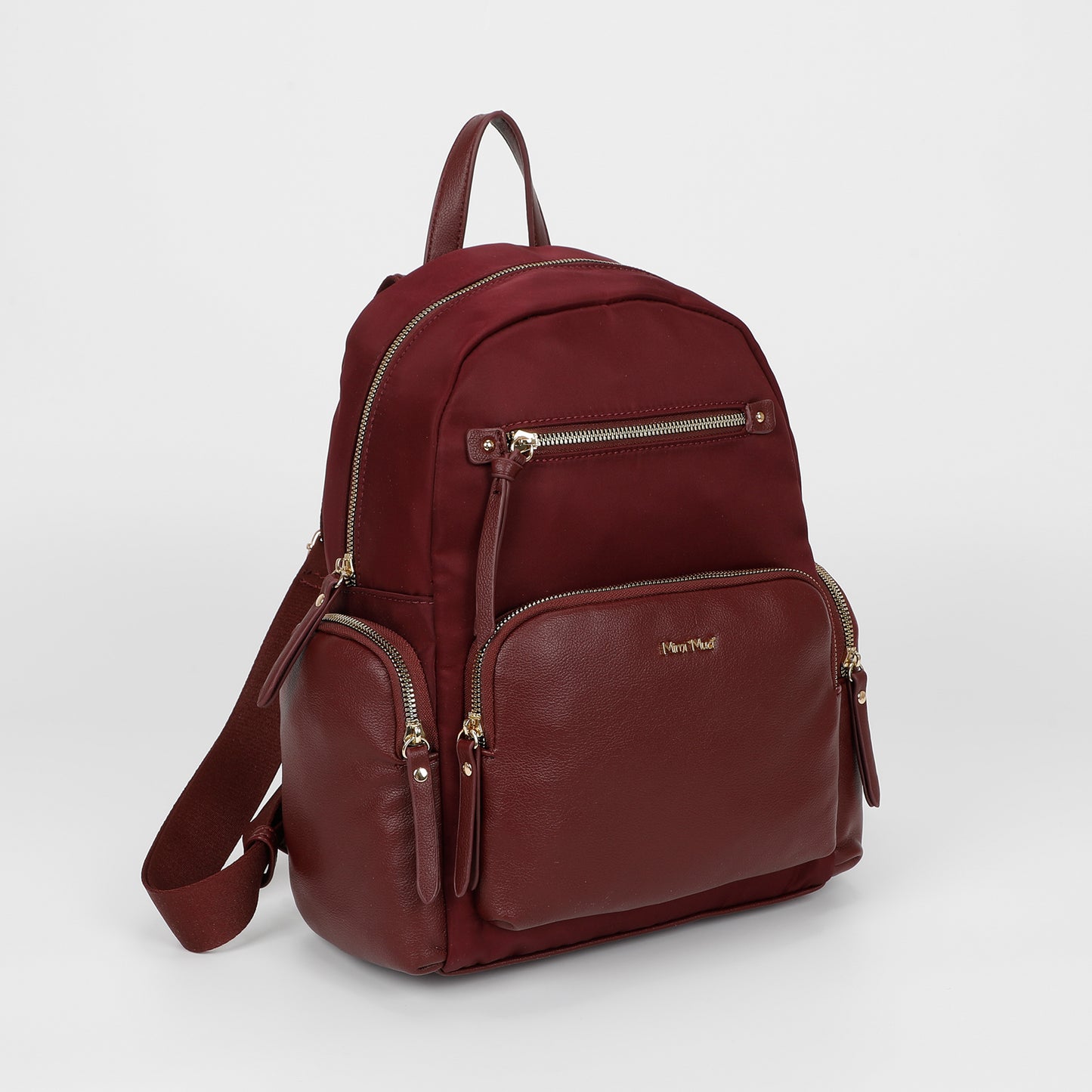 ZAINO IN NYLON CON DETTAGLI IN PU