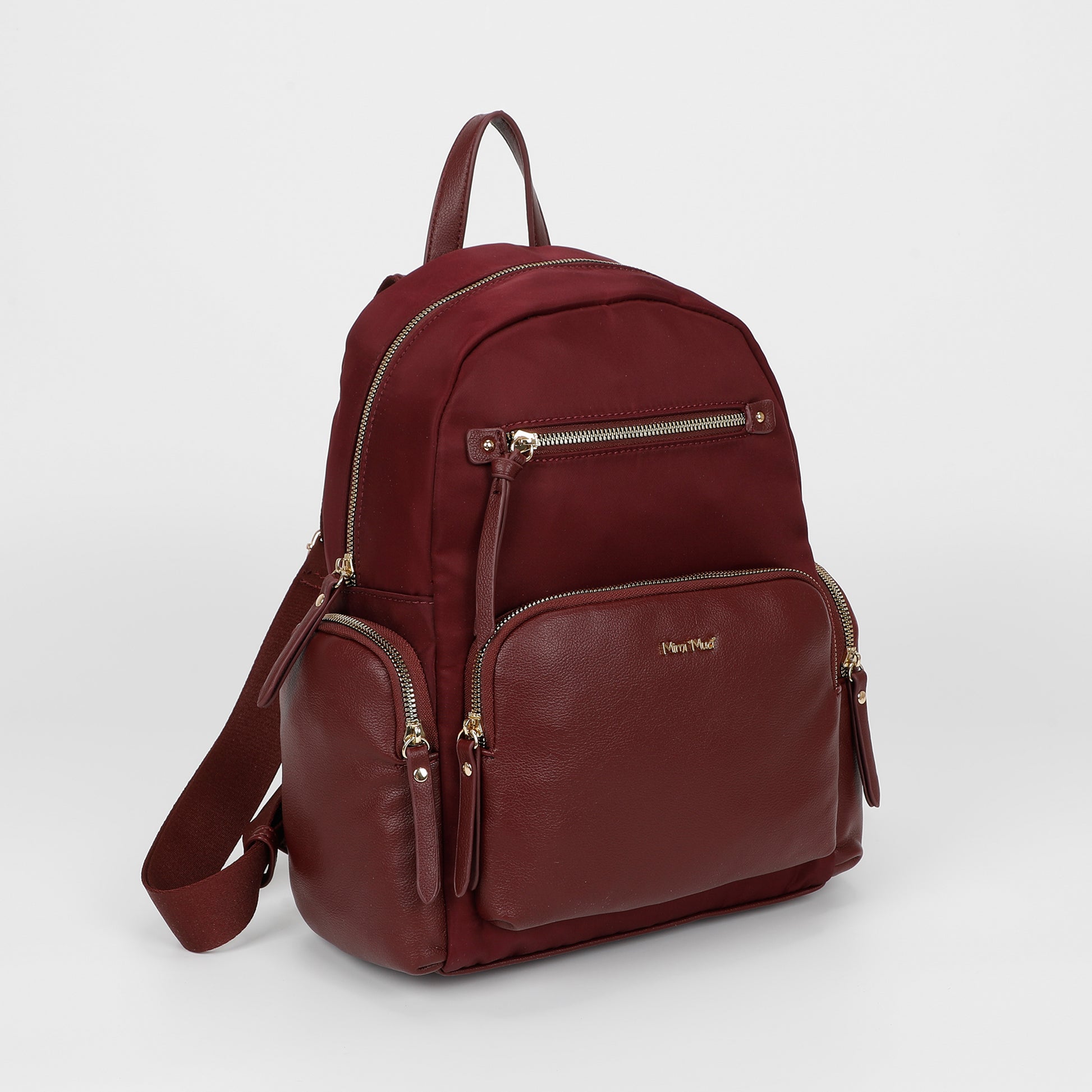 ZAINO IN NYLON CON DETTAGLI IN PU