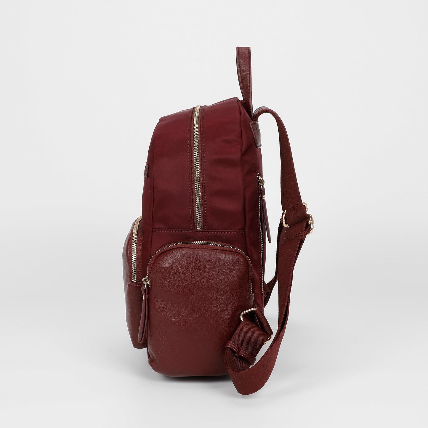 ZAINO IN NYLON CON DETTAGLI IN PU