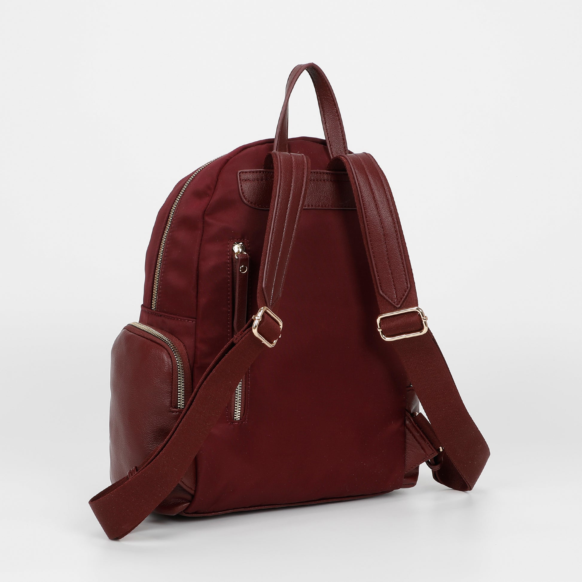 ZAINO IN NYLON CON DETTAGLI IN PU