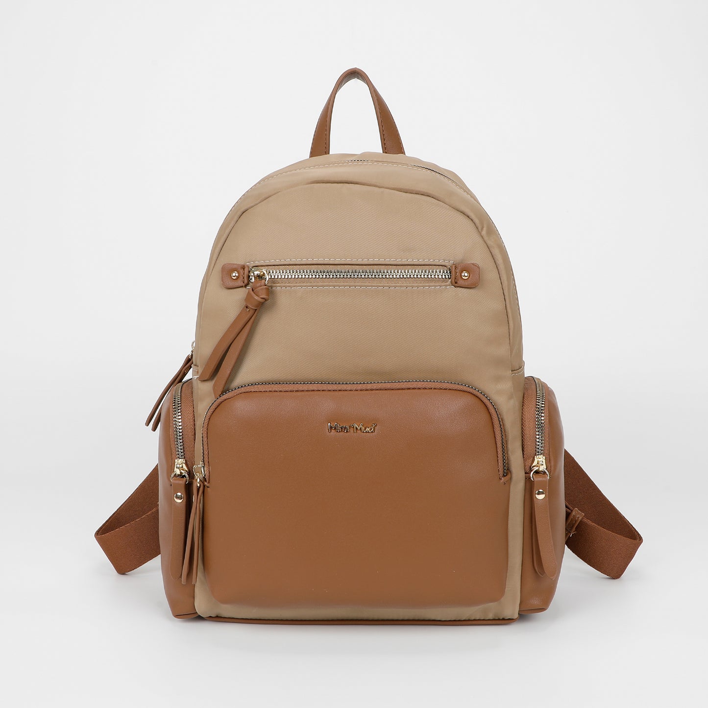 ZAINO IN NYLON CON DETTAGLI IN PU