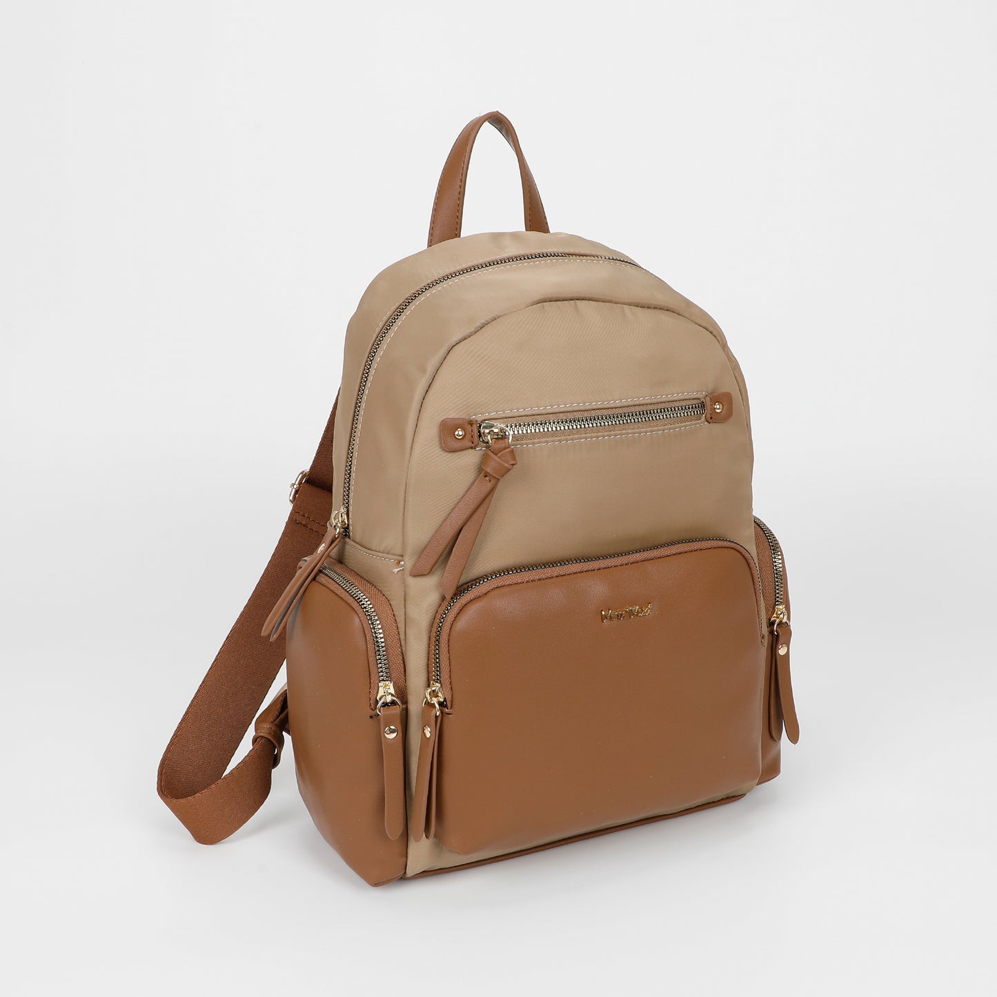 ZAINO IN NYLON CON DETTAGLI IN PU