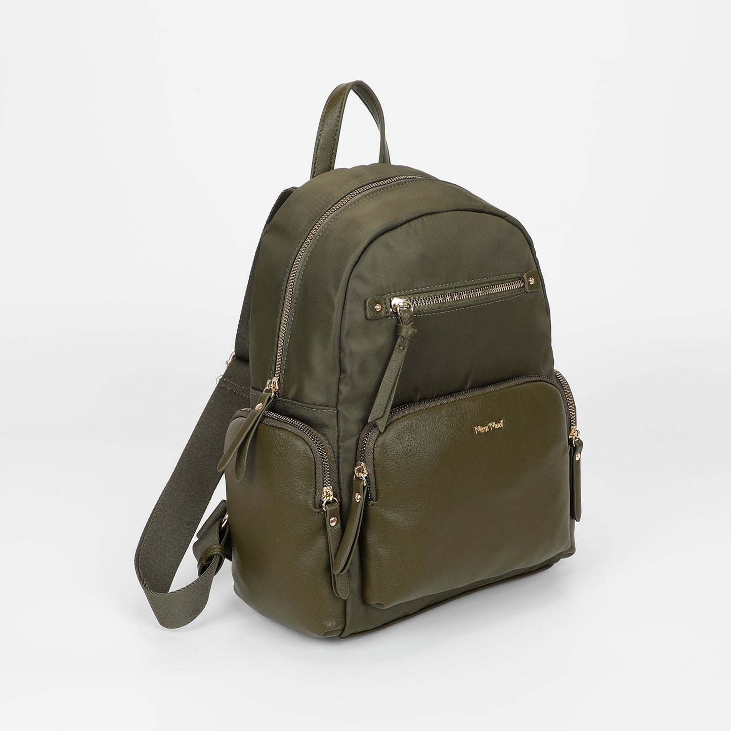 ZAINO IN NYLON CON DETTAGLI IN PU