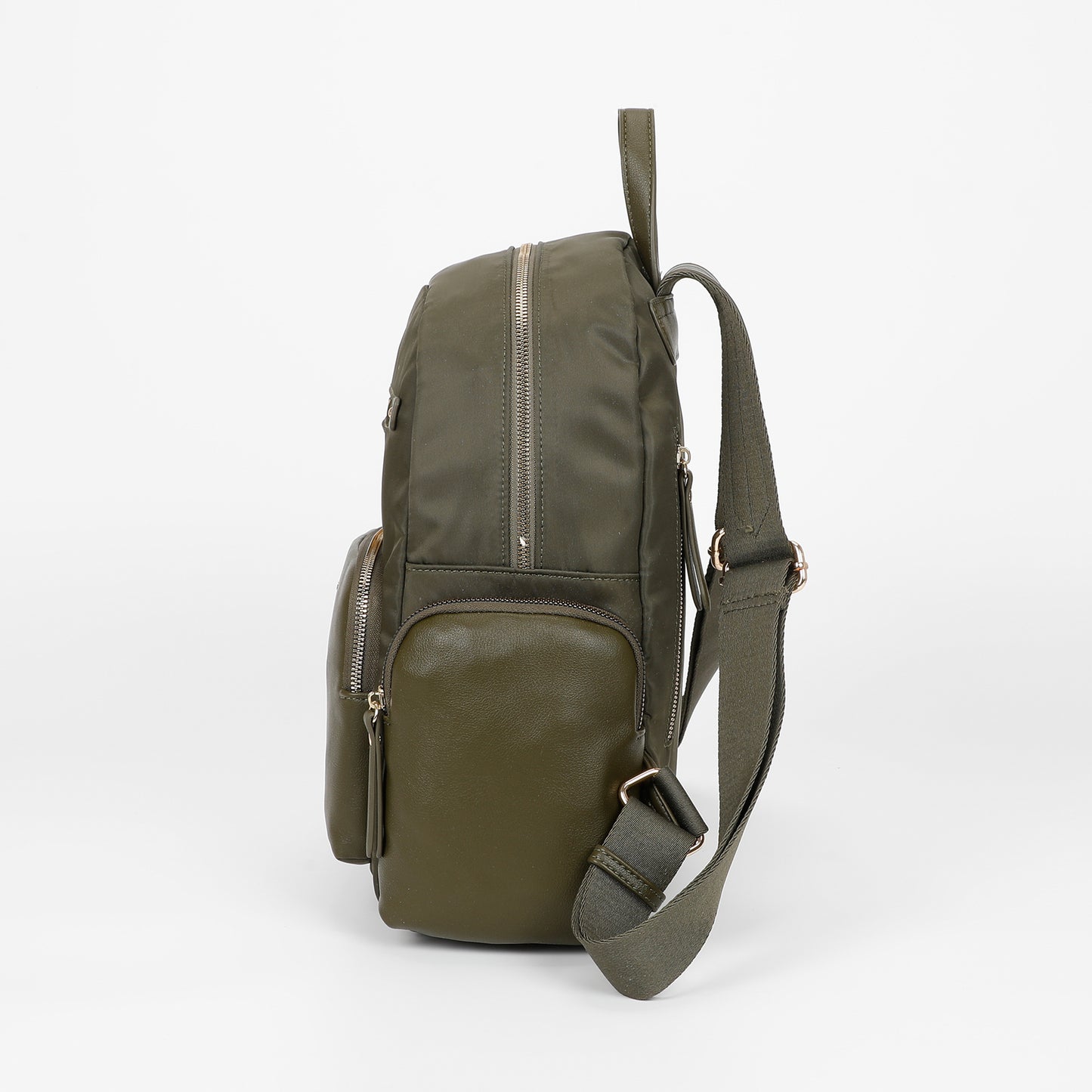 ZAINO IN NYLON CON DETTAGLI IN PU