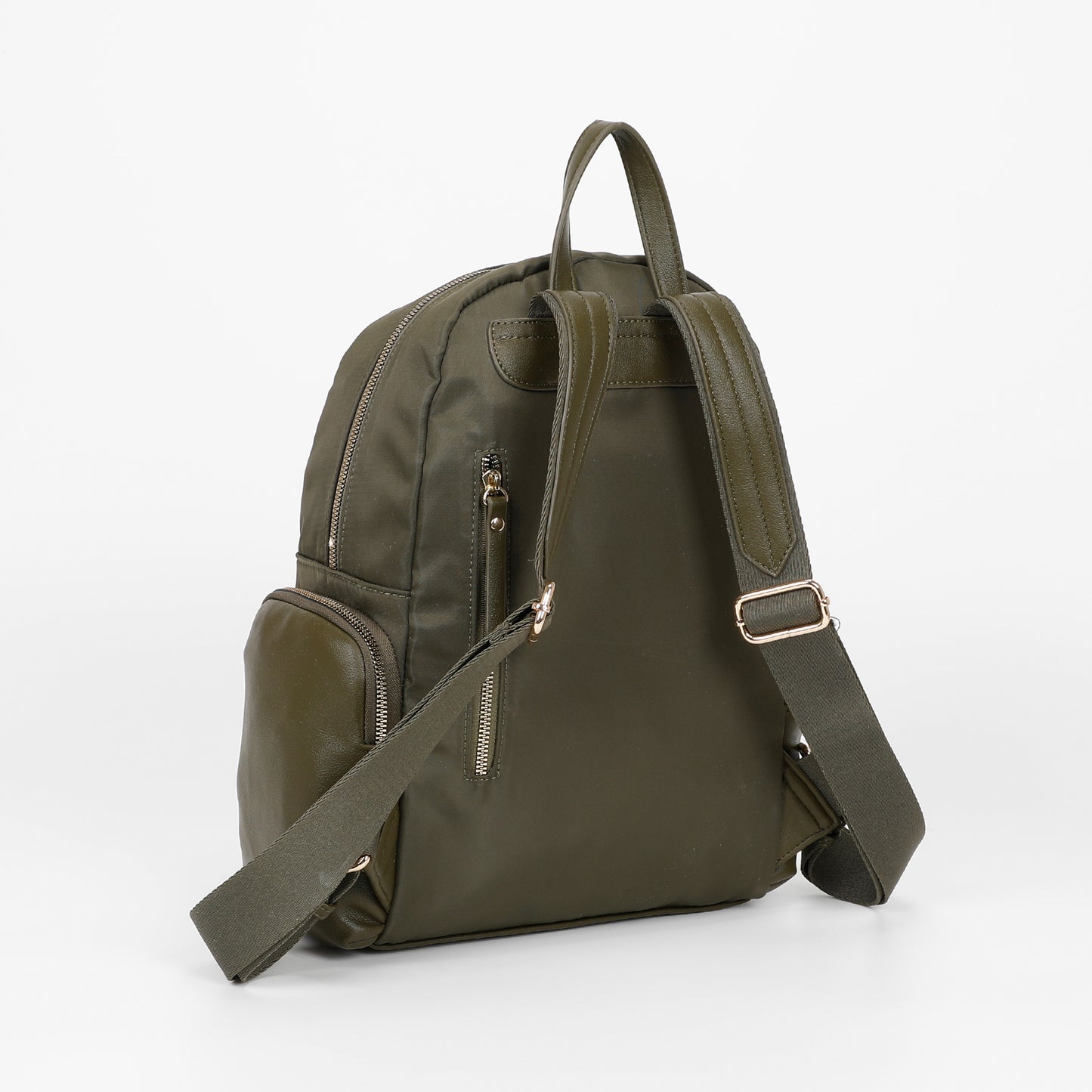 ZAINO IN NYLON CON DETTAGLI IN PU