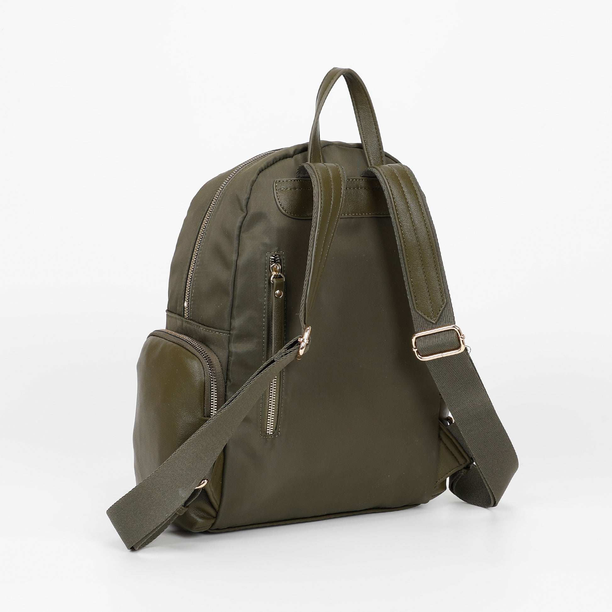 ZAINO IN NYLON CON DETTAGLI IN PU