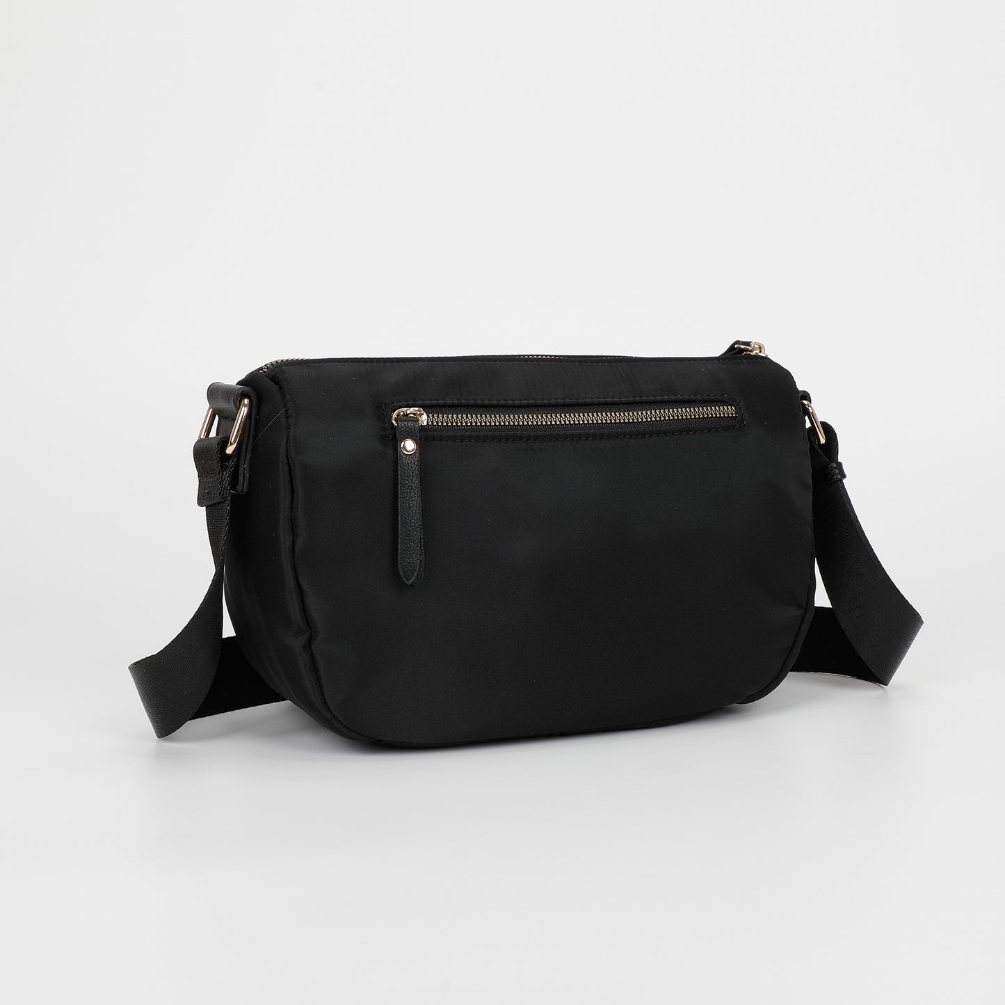 BORSA A TRACOLLA IN NYLON CON DETTAGLI IN PU