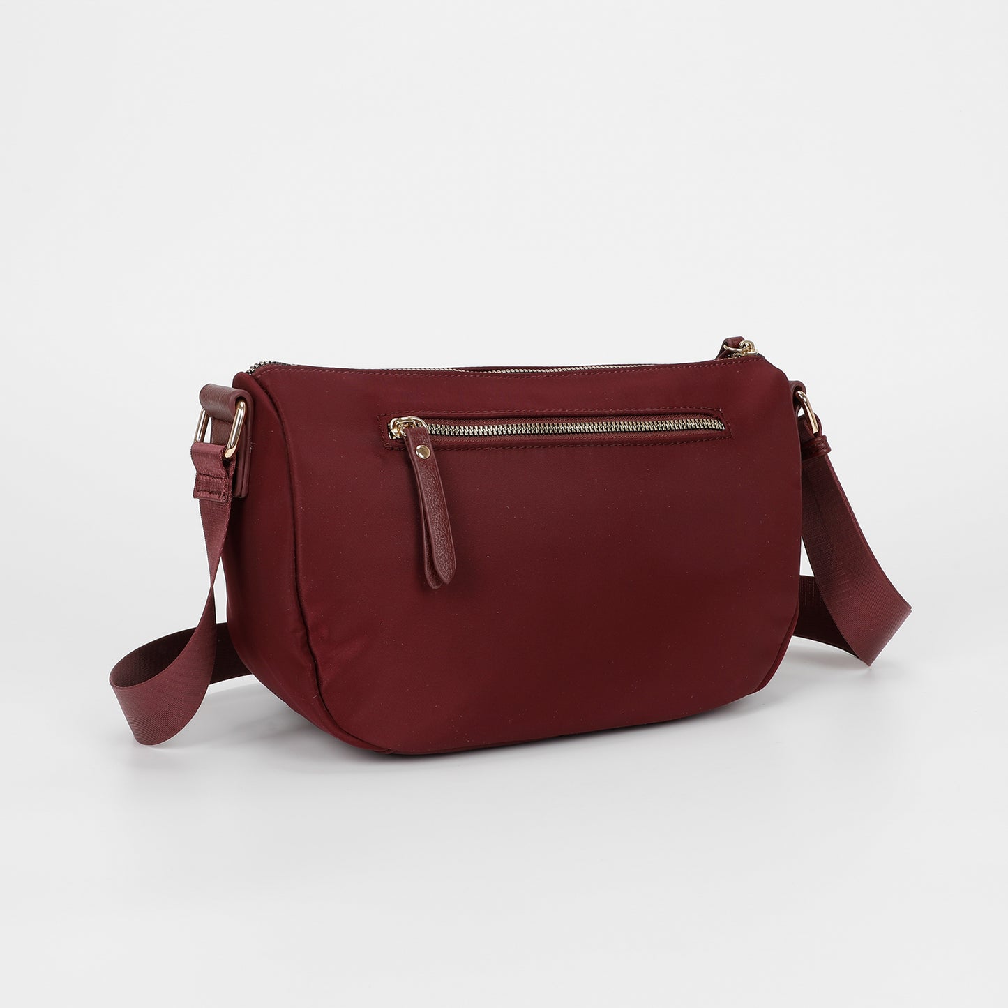 BORSA A TRACOLLA IN NYLON CON DETTAGLI IN PU