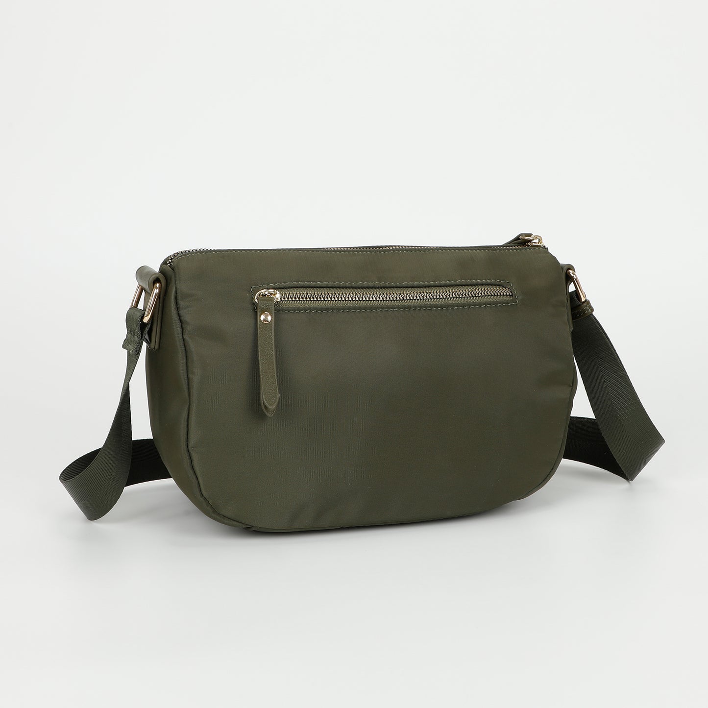 BORSA A TRACOLLA IN NYLON CON DETTAGLI IN PU