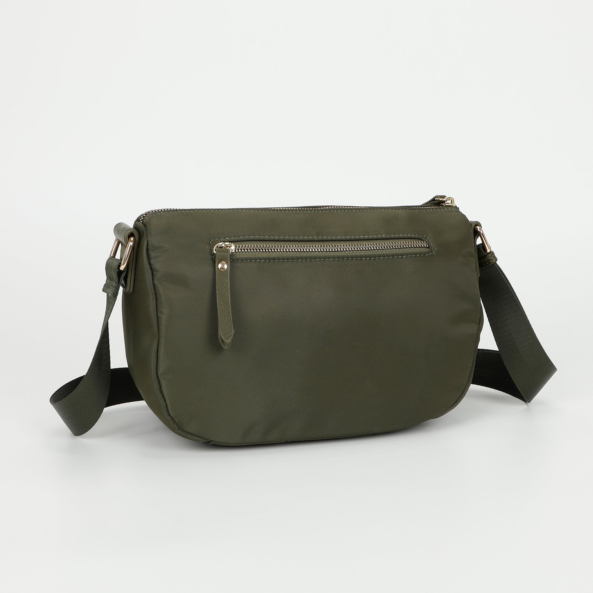 BORSA A TRACOLLA IN NYLON CON DETTAGLI IN PU