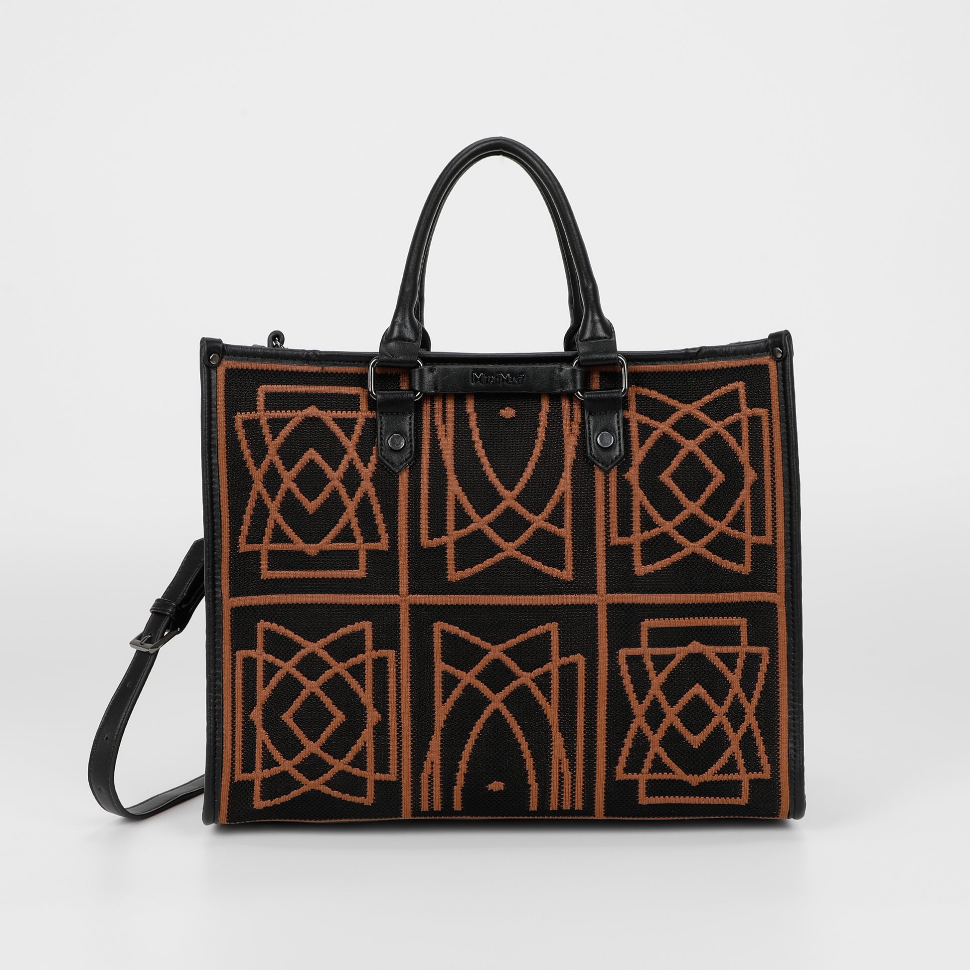 BORSA TOTE GRANDE CON DISEGNO RICAMATO