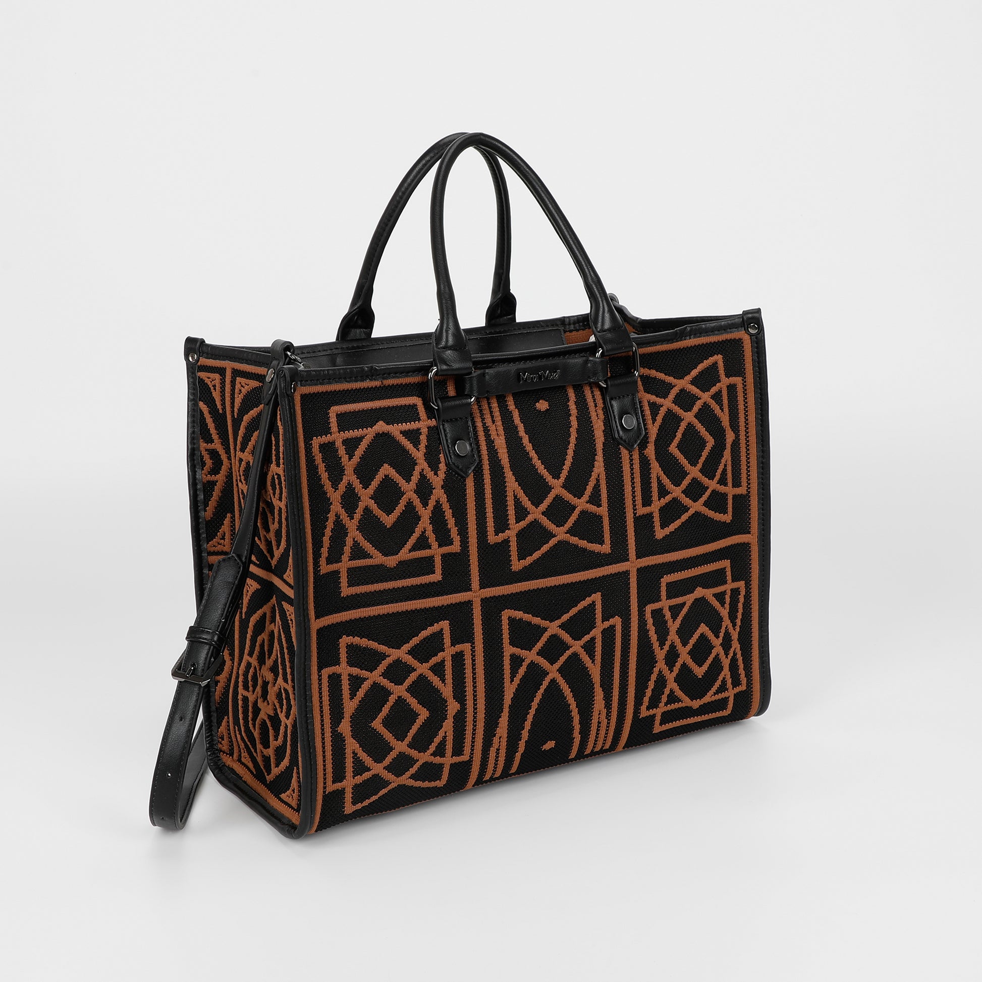 BORSA TOTE GRANDE CON DISEGNO RICAMATO