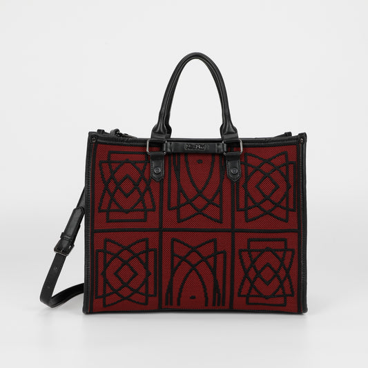 BORSA TOTE GRANDE CON DISEGNO RICAMATO