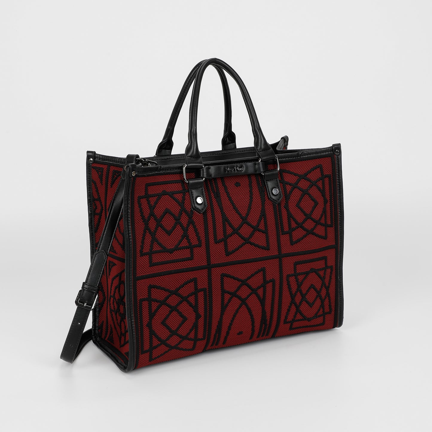 BORSA TOTE GRANDE CON DISEGNO RICAMATO