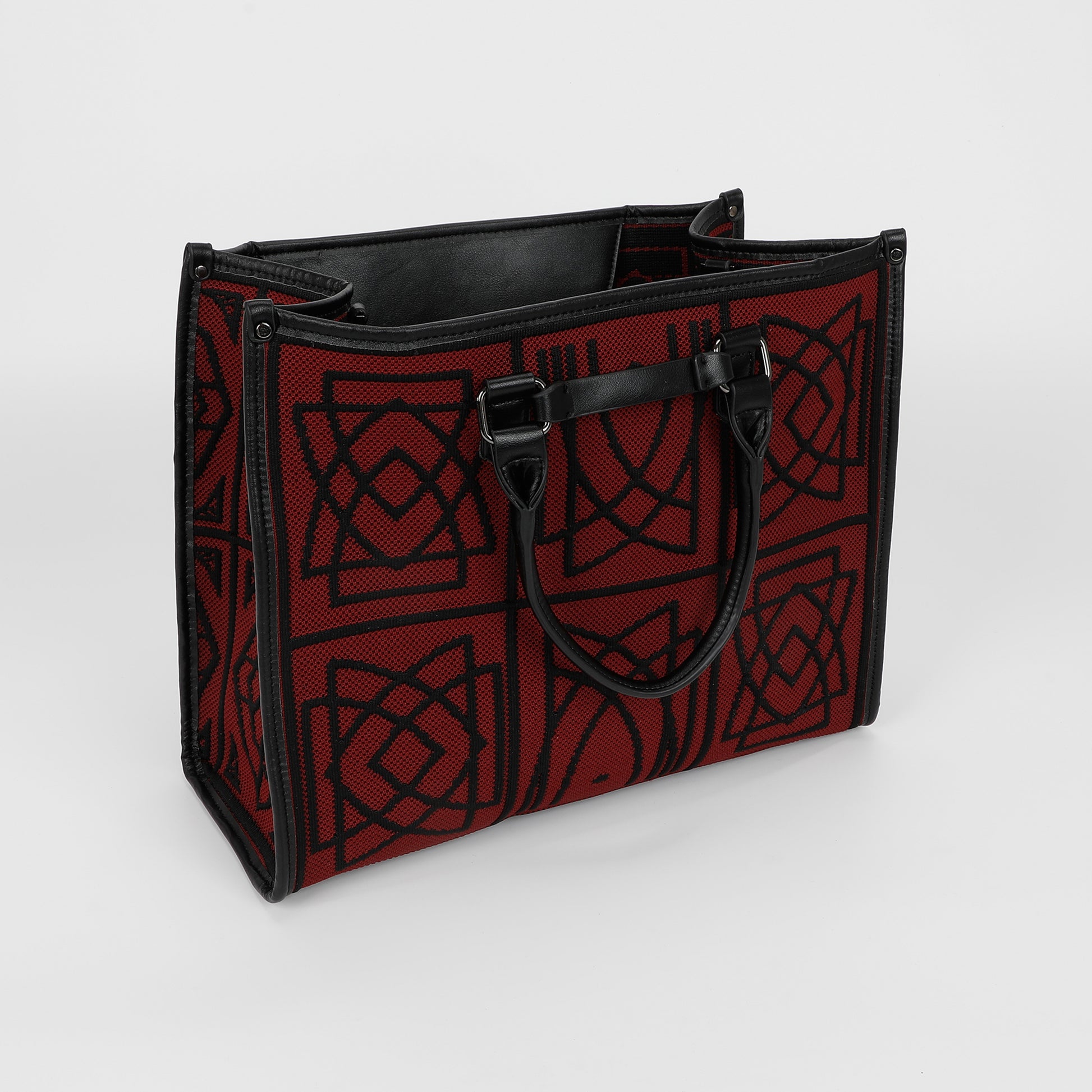 BORSA TOTE GRANDE CON DISEGNO RICAMATO