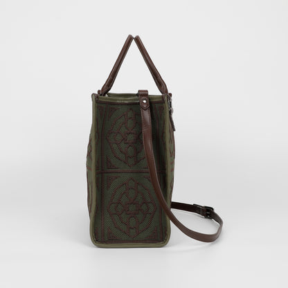 BORSA TOTE GRANDE CON DISEGNO RICAMATO