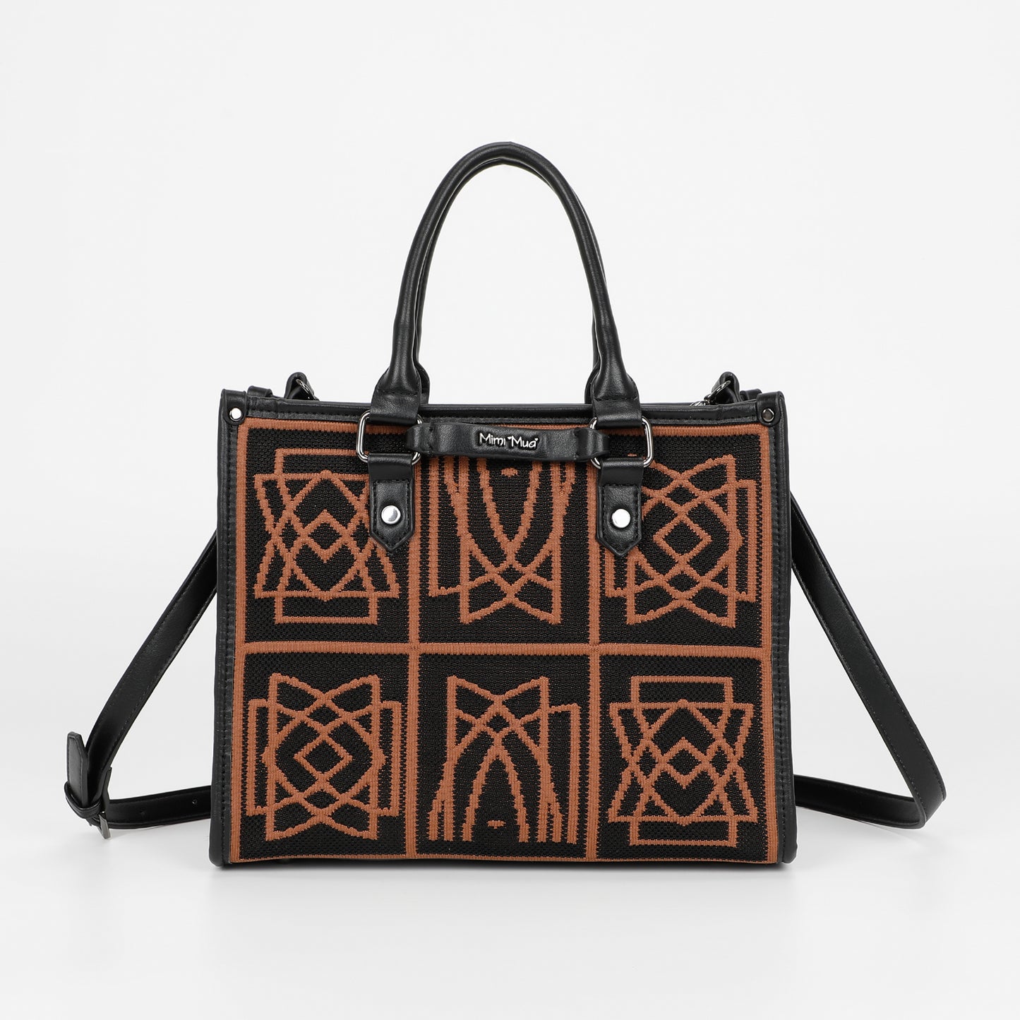BORSA TOTE MEDIA CON DISEGNO RICAMATO