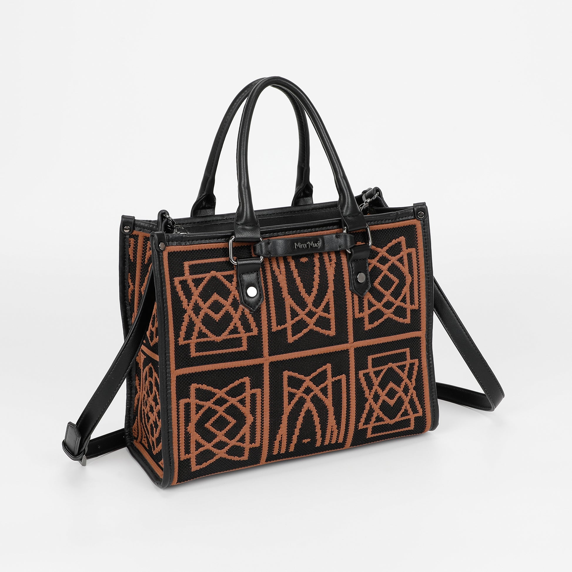 BORSA TOTE MEDIA CON DISEGNO RICAMATO