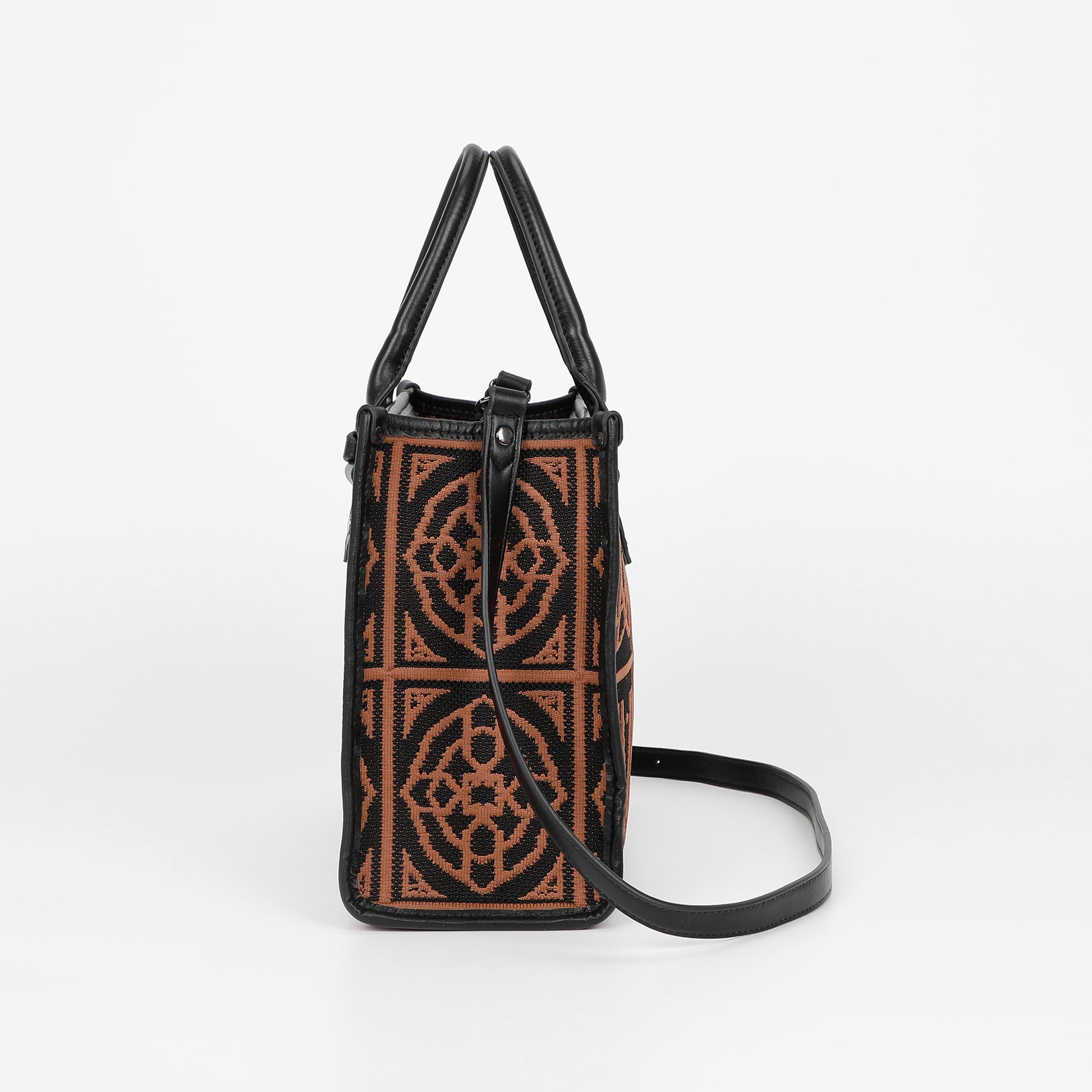 BORSA TOTE MEDIA CON DISEGNO RICAMATO