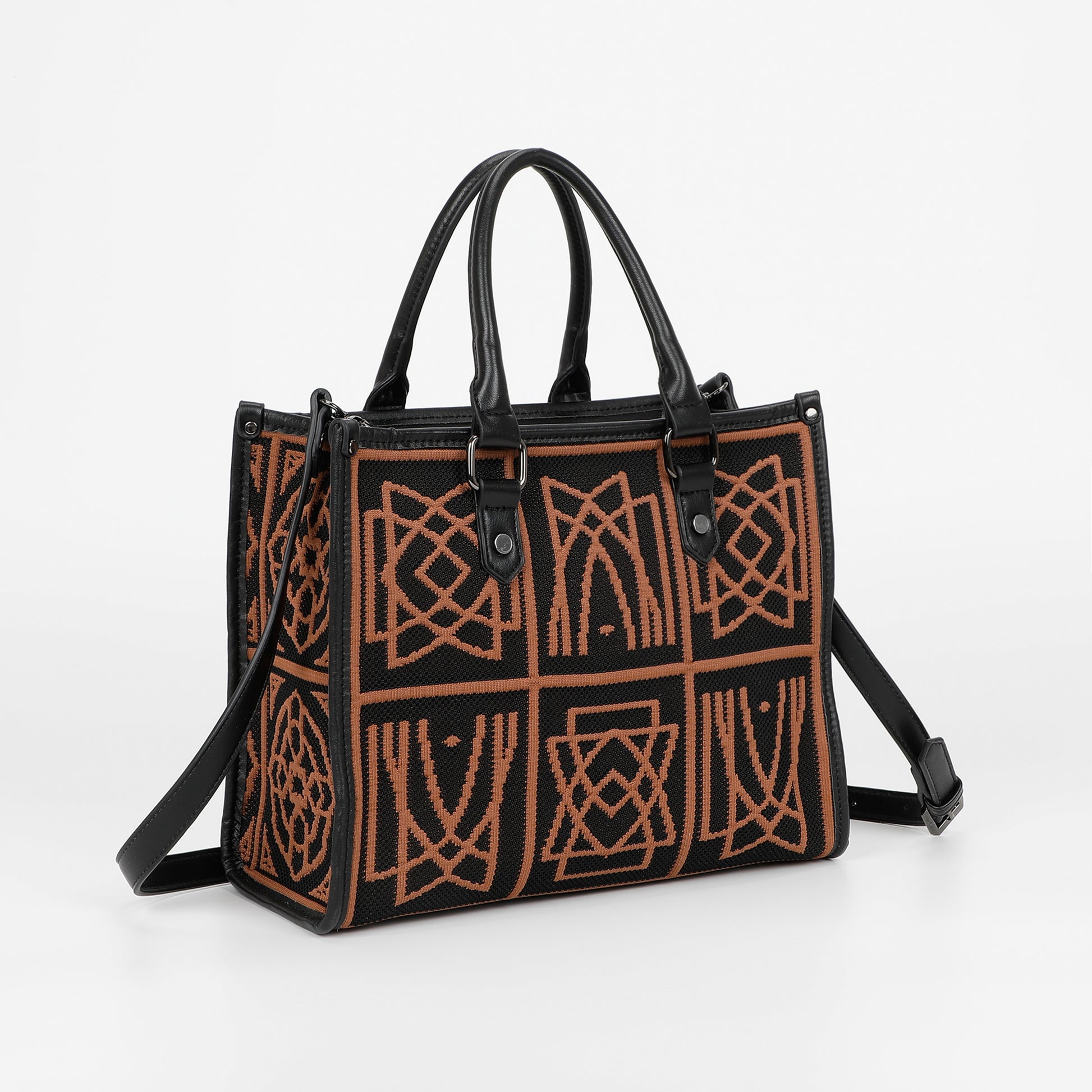 BORSA TOTE MEDIA CON DISEGNO RICAMATO