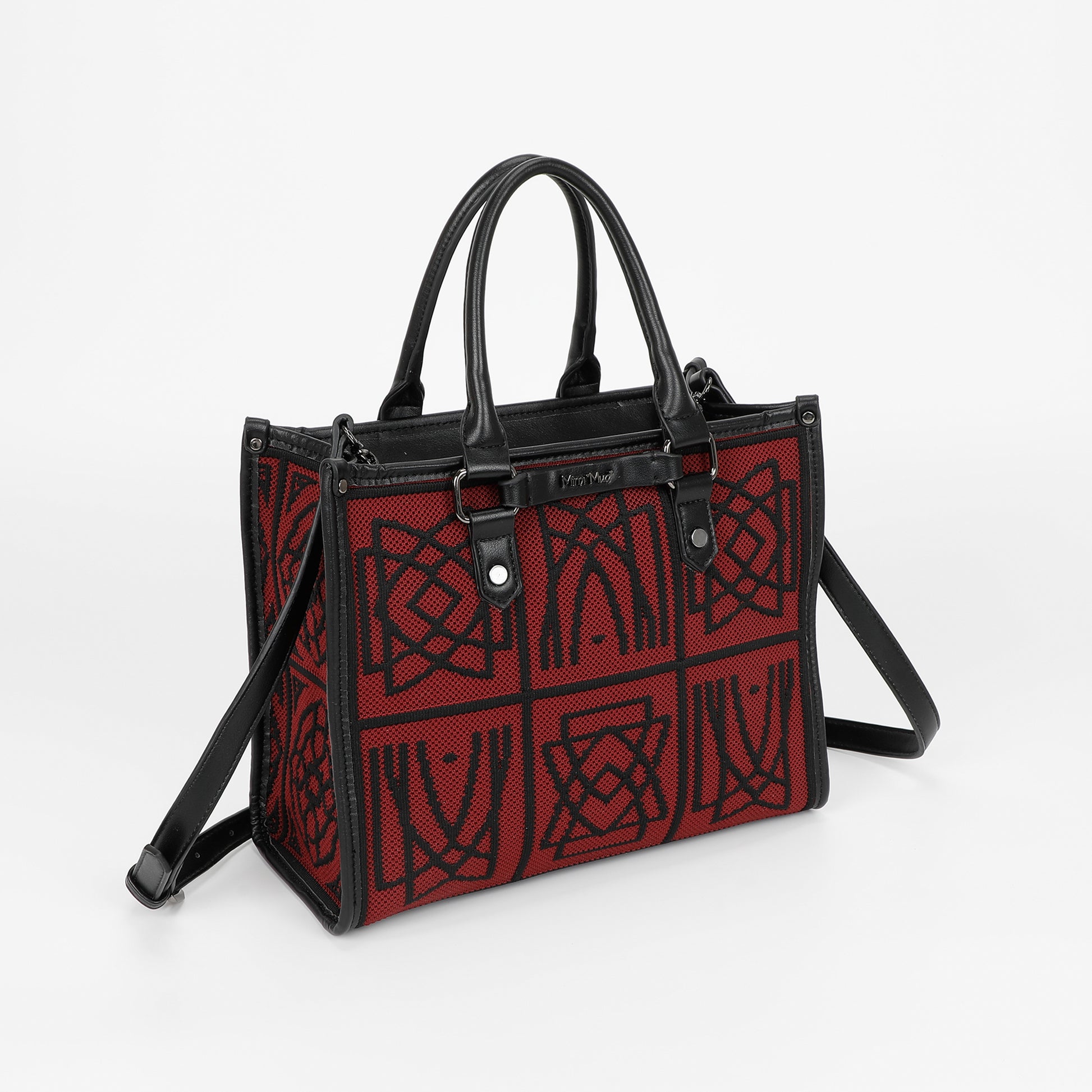 BORSA TOTE MEDIA CON DISEGNO RICAMATO