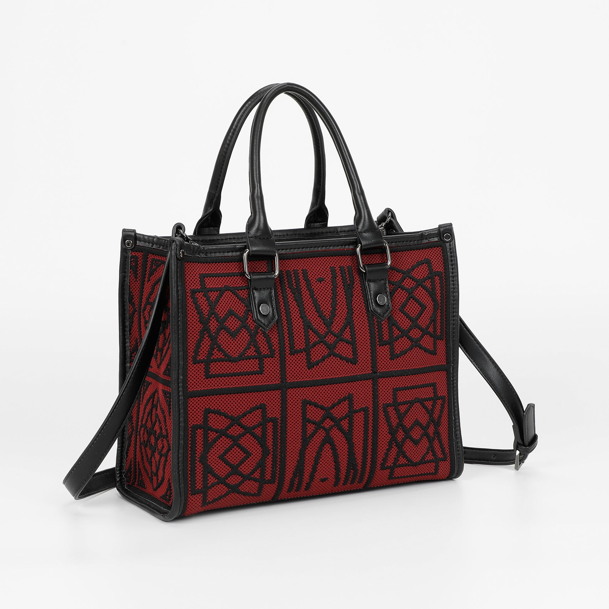 BORSA TOTE MEDIA CON DISEGNO RICAMATO