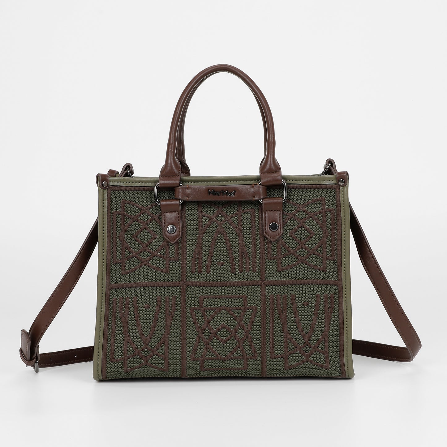 BORSA TOTE MEDIA CON DISEGNO RICAMATO