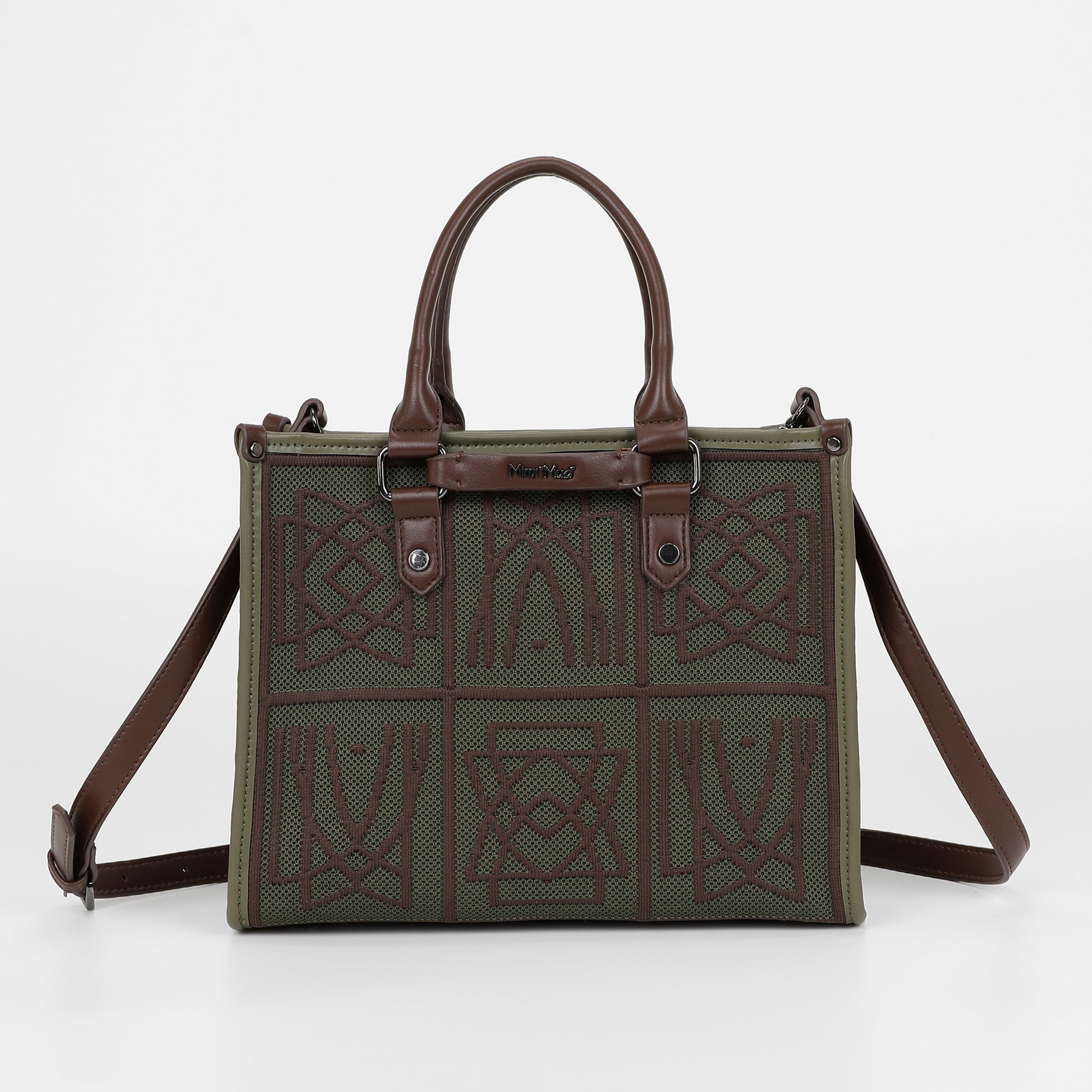 BORSA TOTE MEDIA CON DISEGNO RICAMATO