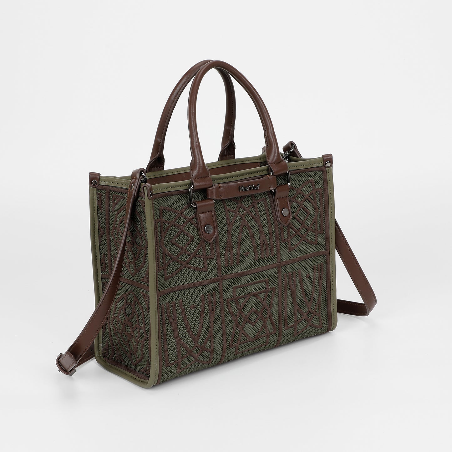 BORSA TOTE MEDIA CON DISEGNO RICAMATO