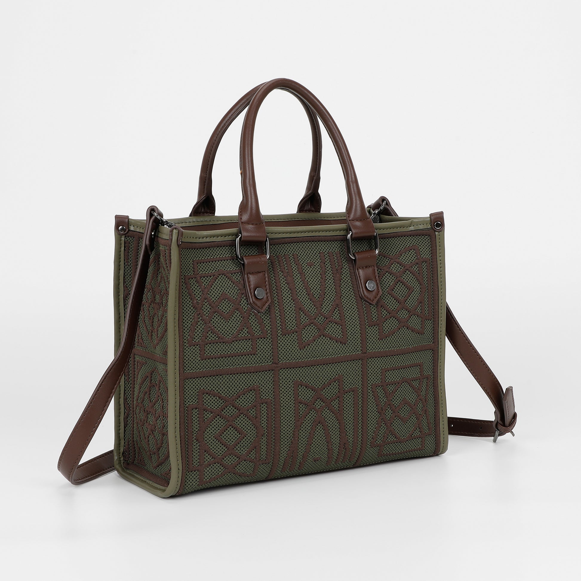 BORSA TOTE MEDIA CON DISEGNO RICAMATO