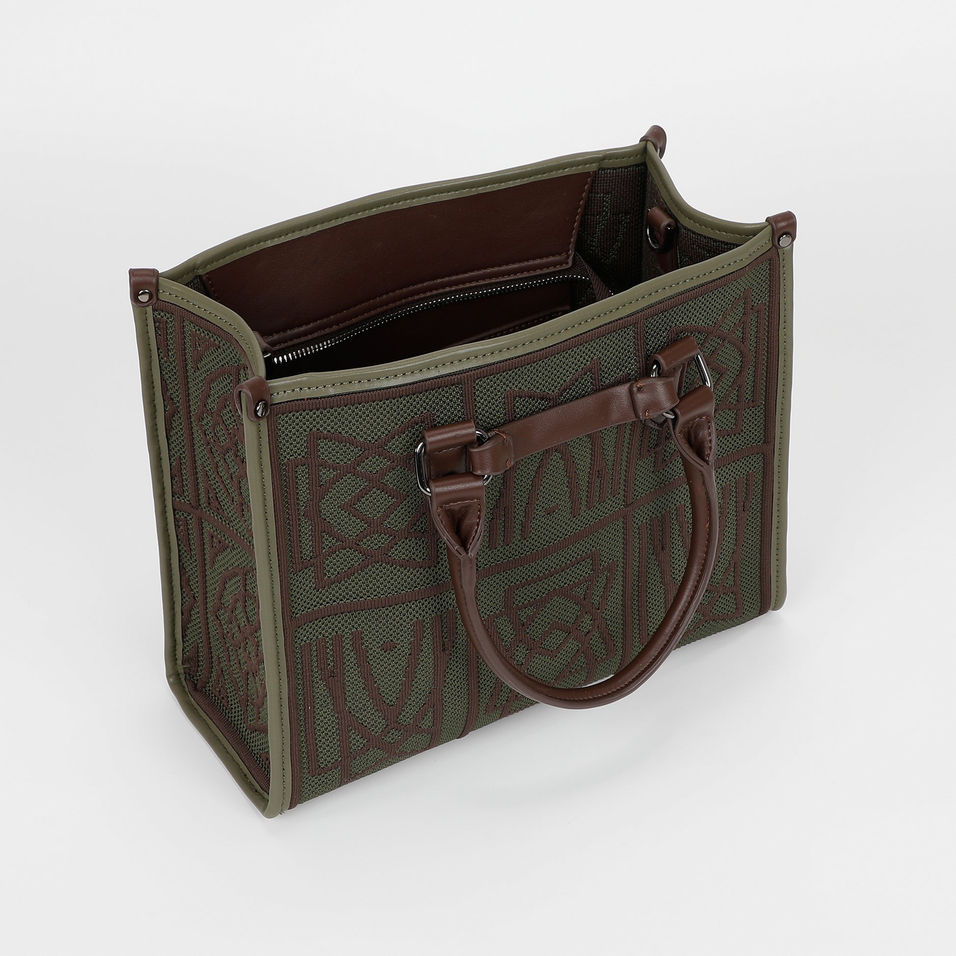 BORSA TOTE MEDIA CON DISEGNO RICAMATO