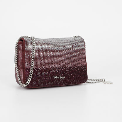 BORSA A TRACOLLA CON STRASS SFUMATI