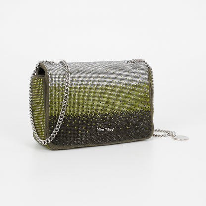 BORSA A TRACOLLA CON STRASS SFUMATI