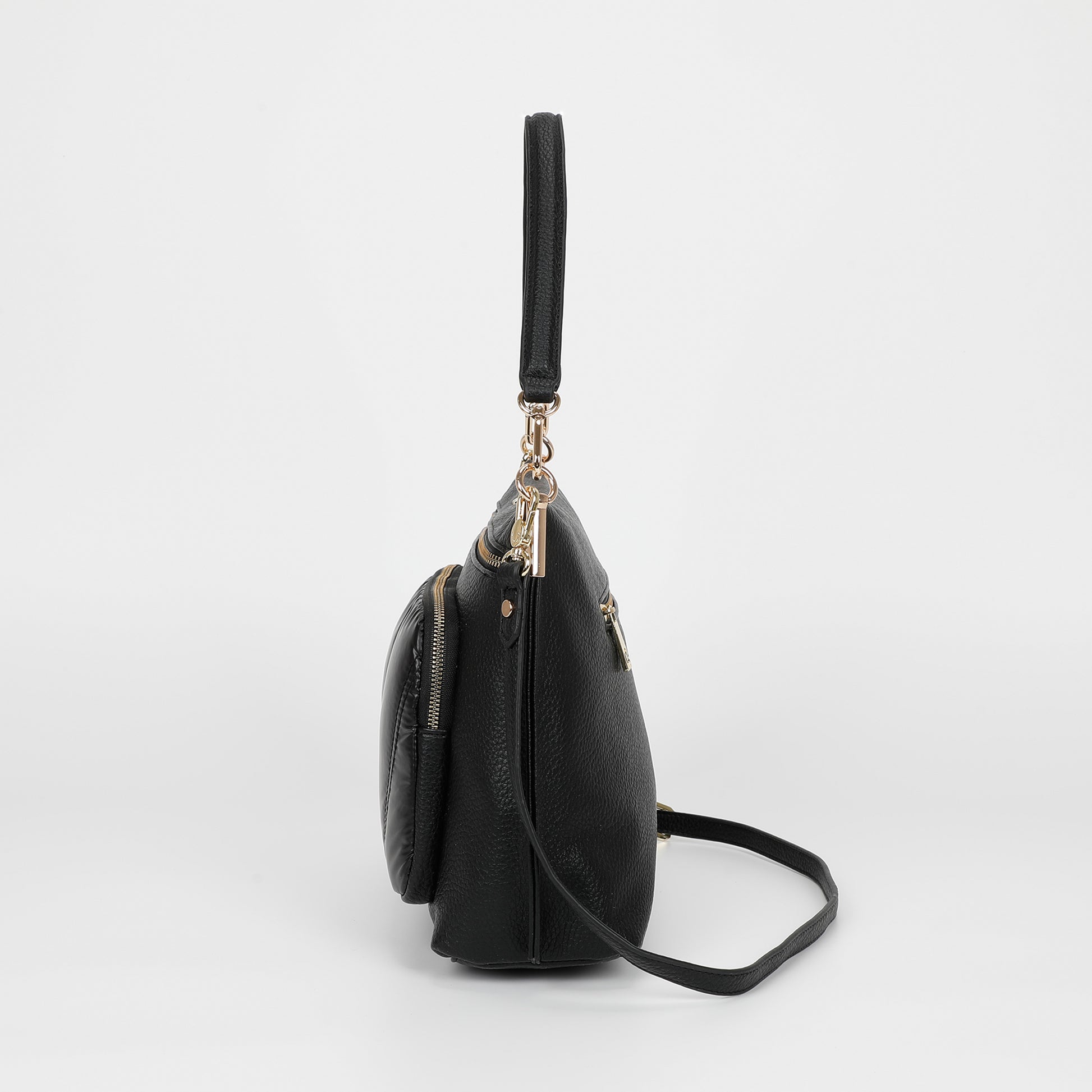 BORSA A SPALLA CON DETTAGLIO IN PIUMINO