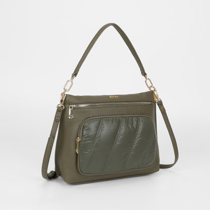 BORSA A SPALLA CON DETTAGLIO IN PIUMINO