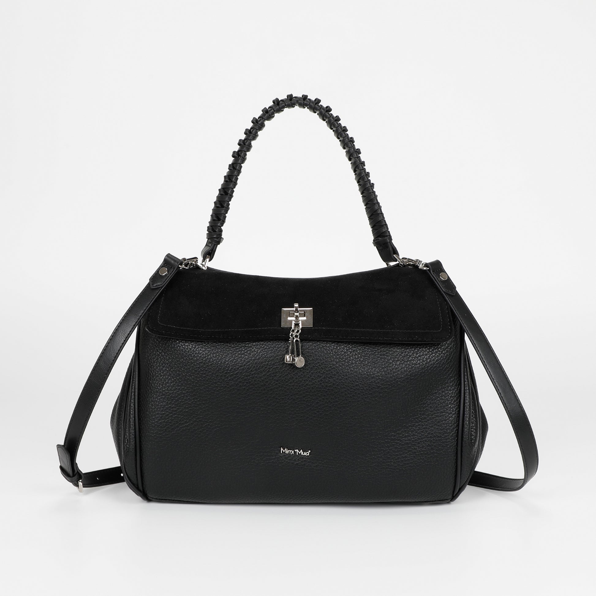 BORSA A SPALLA CON DETTAGLIO IN ECO SUEDE