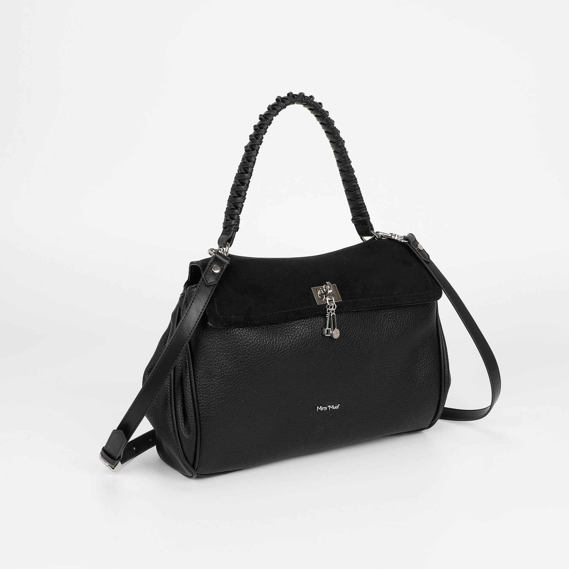 BORSA A SPALLA CON DETTAGLIO IN ECO SUEDE