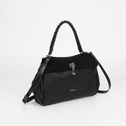 BORSA A SPALLA CON DETTAGLIO IN ECO SUEDE
