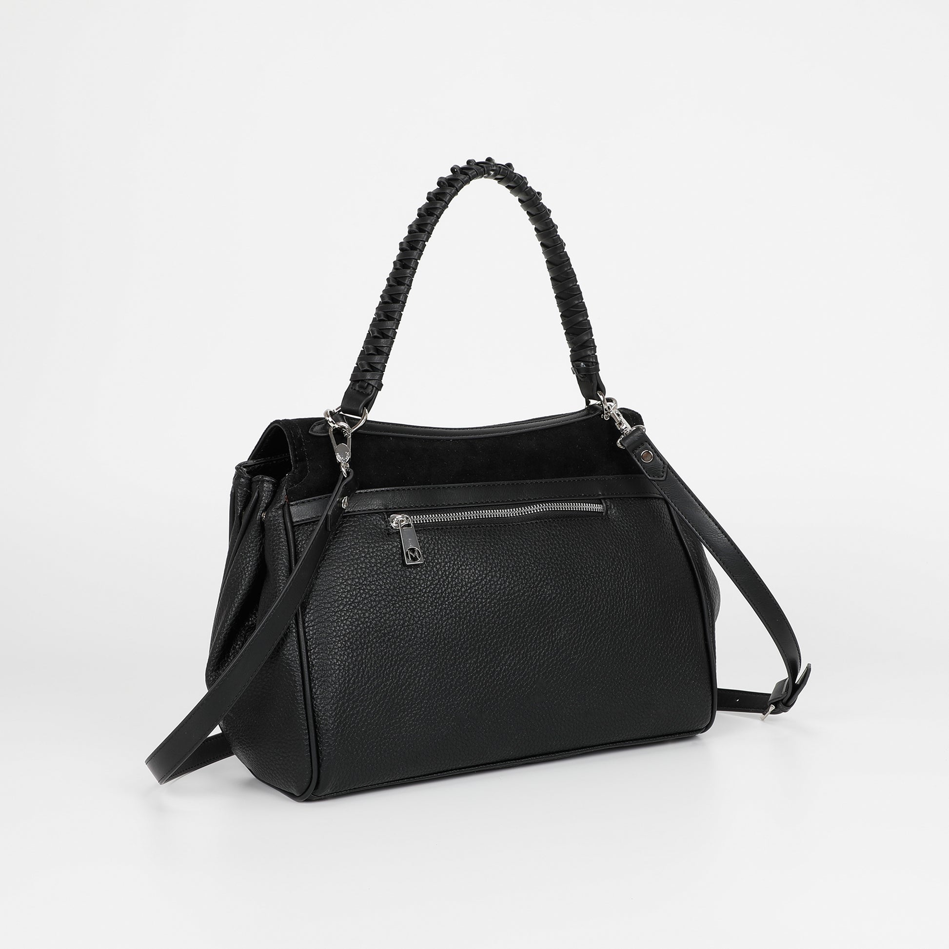 BORSA A SPALLA CON DETTAGLIO IN ECO SUEDE